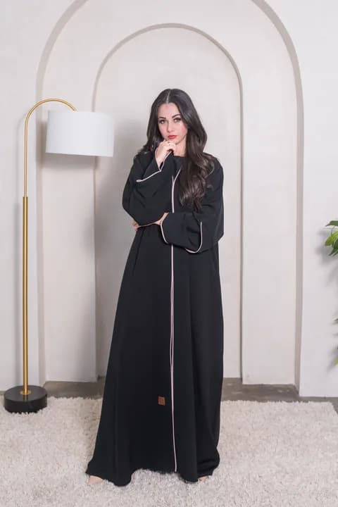BEDOON ESSM PIPING CONTRAST ABAYA  PFO02
