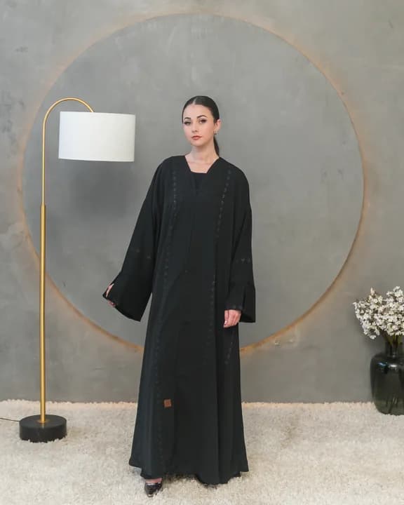 BEDOON ESSM EMBRODERY BLACK ON BLACK FEMB02