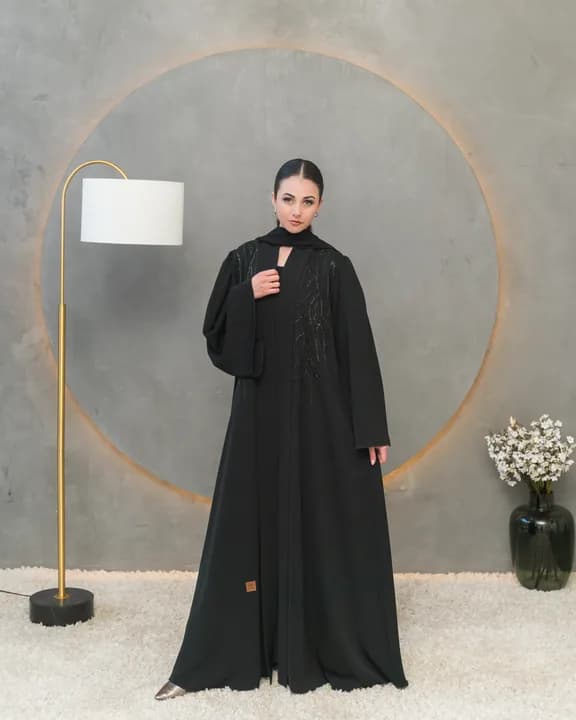 BEDOON ESSM HANDWORK BEADED ABAYA HBP01