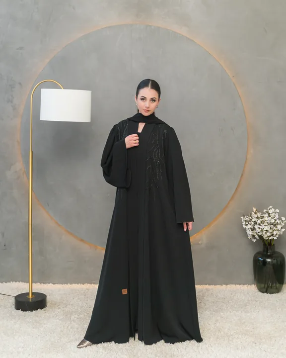 BEDOON ESSM HANDWORK BEADED ABAYA HBP01